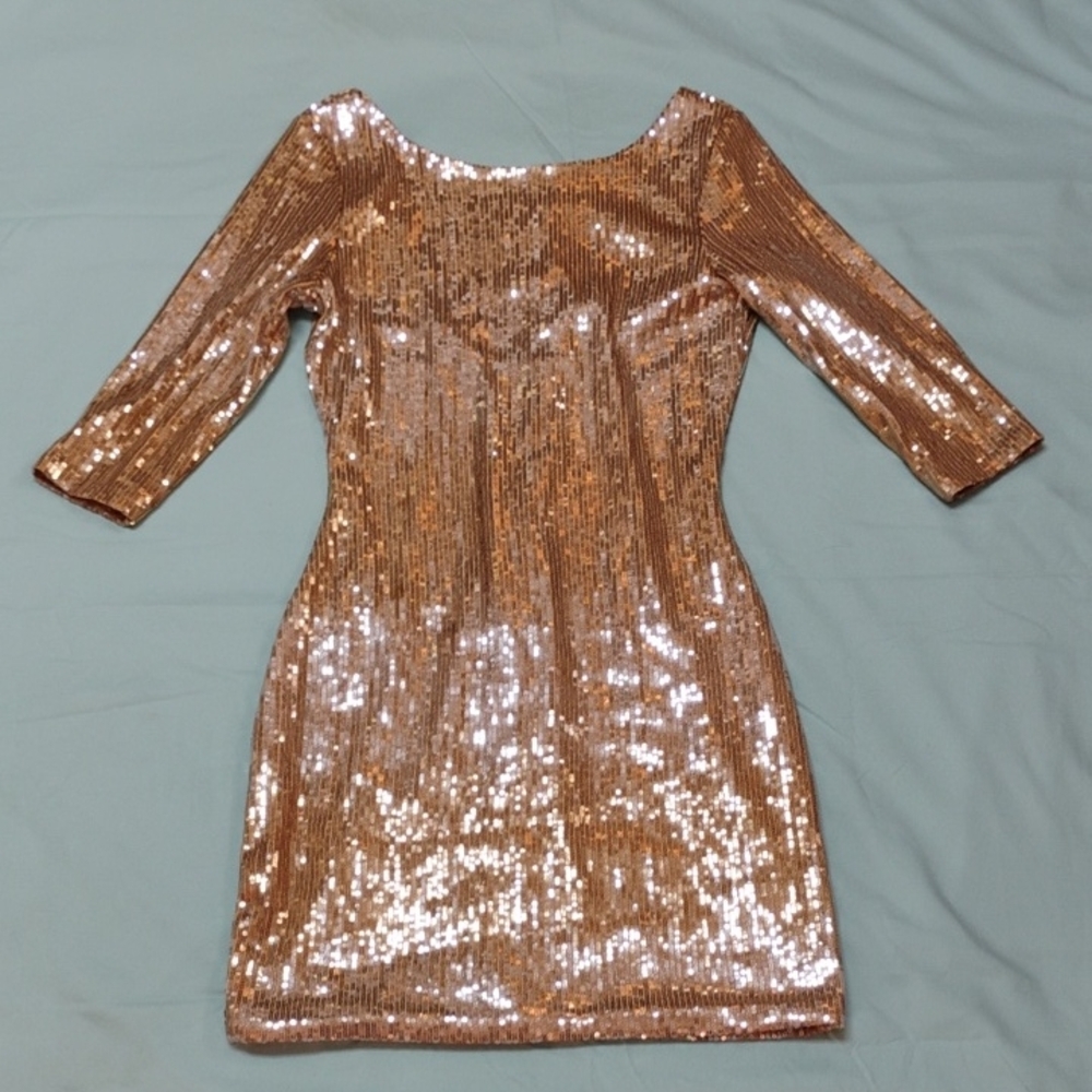 Frederick's of Hollywood Gold Sequin Dress
